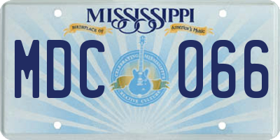 MS license plate MDC066
