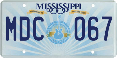 MS license plate MDC067