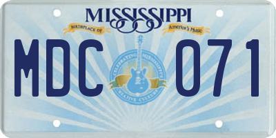 MS license plate MDC071