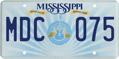 MS license plate MDC075