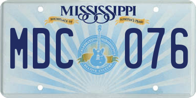 MS license plate MDC076