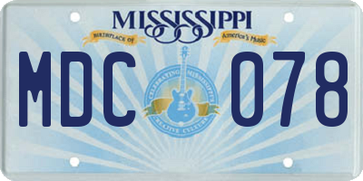 MS license plate MDC078