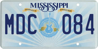 MS license plate MDC084