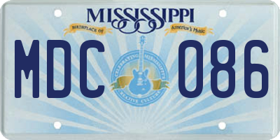 MS license plate MDC086