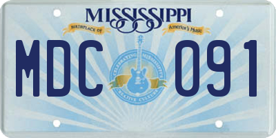 MS license plate MDC091