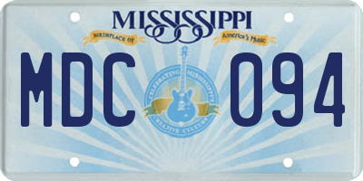 MS license plate MDC094