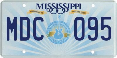 MS license plate MDC095