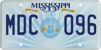 MS license plate MDC096