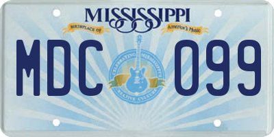 MS license plate MDC099