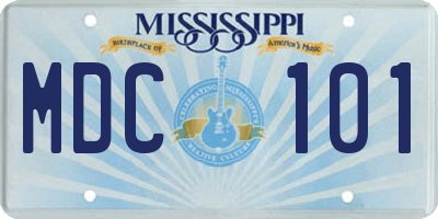 MS license plate MDC101