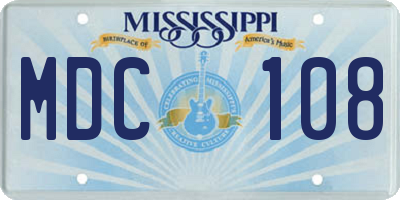 MS license plate MDC108