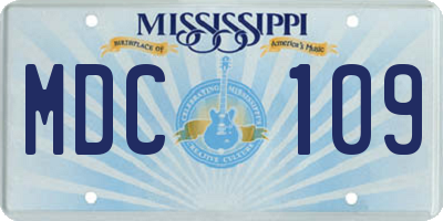 MS license plate MDC109