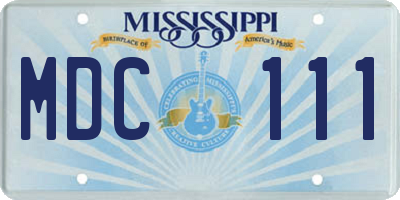 MS license plate MDC111