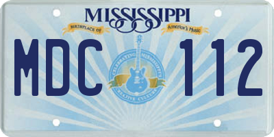 MS license plate MDC112