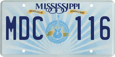MS license plate MDC116