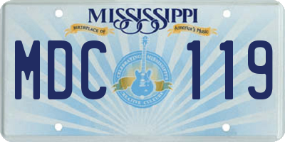 MS license plate MDC119