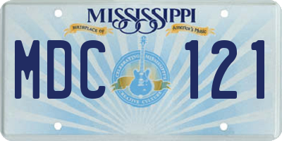 MS license plate MDC121