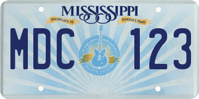 MS license plate MDC123
