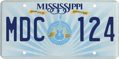 MS license plate MDC124