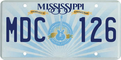 MS license plate MDC126
