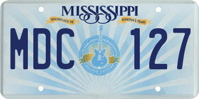 MS license plate MDC127