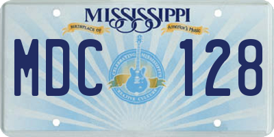 MS license plate MDC128