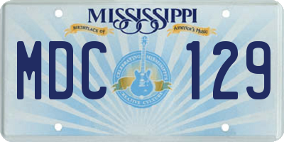 MS license plate MDC129