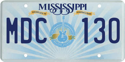 MS license plate MDC130