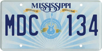 MS license plate MDC134