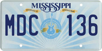 MS license plate MDC136