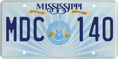MS license plate MDC140