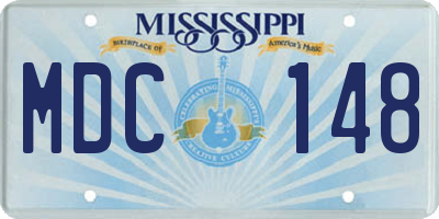 MS license plate MDC148