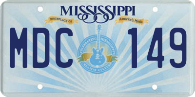MS license plate MDC149