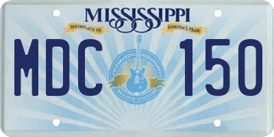 MS license plate MDC150