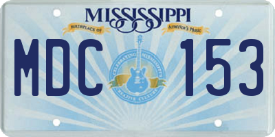MS license plate MDC153