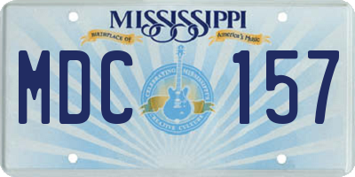 MS license plate MDC157