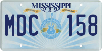 MS license plate MDC158