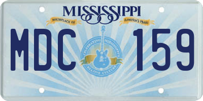 MS license plate MDC159