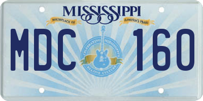 MS license plate MDC160