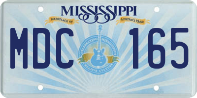 MS license plate MDC165