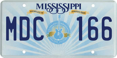 MS license plate MDC166
