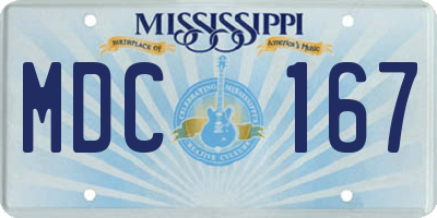 MS license plate MDC167