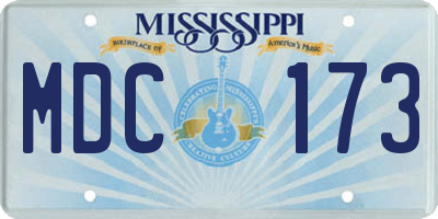 MS license plate MDC173