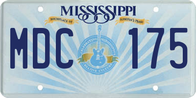 MS license plate MDC175