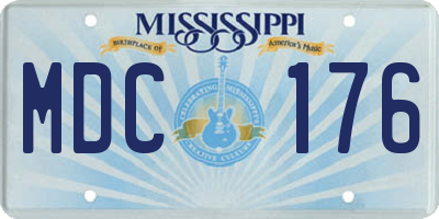 MS license plate MDC176