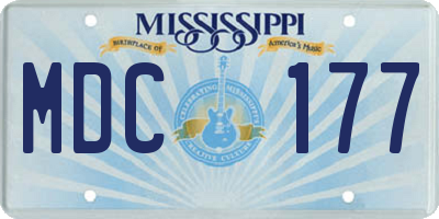 MS license plate MDC177