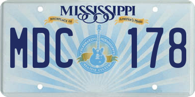 MS license plate MDC178