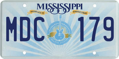 MS license plate MDC179