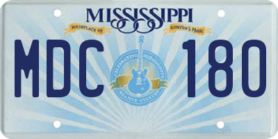 MS license plate MDC180