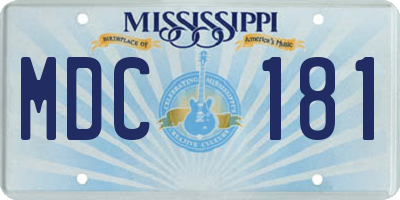 MS license plate MDC181